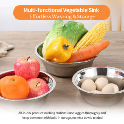 Direct Sale Food Grade Extra Thick Stainless Steel Soup Bowl, Household Vegetable Washing Basin and Dough Mixing Bowl, Pet Bowl