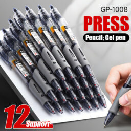 Chenguang Stationery 0.5mm Bullet Tip Retractable Gel Pen, Large Capacity, for Office and Meetings, Black and Blue Ink Signature Pen GP1008