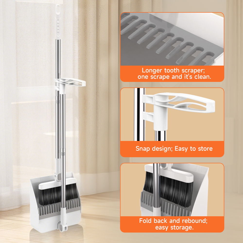 Broom and Dustpan Set, Wholesale Brooms and Dustpans, Household Broom and Dustpan Combination, Non-stick Hair Design - 图片 3