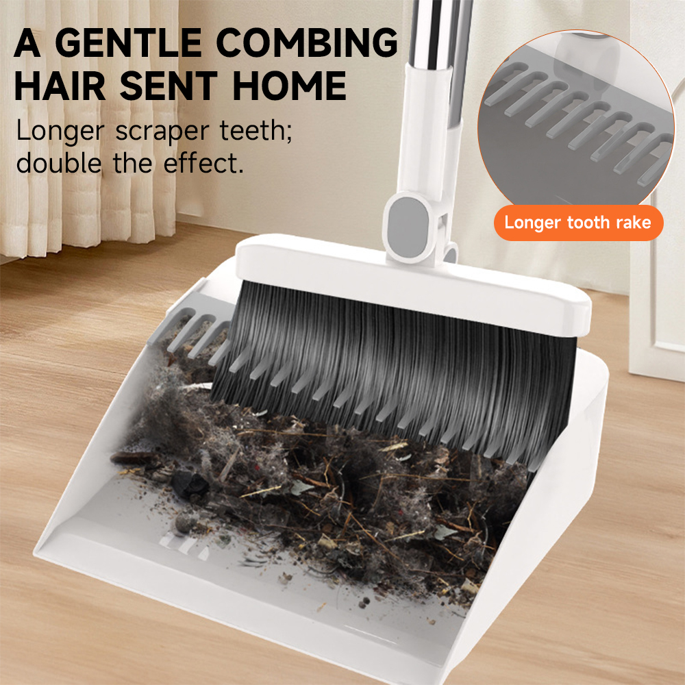 Broom and Dustpan Set, Wholesale Brooms and Dustpans, Household Broom and Dustpan Combination, Non-stick Hair Design - 图片 4