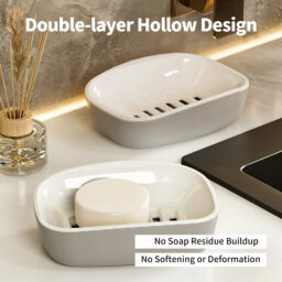 Household Bathroom Double-Layer Draining Soap Dish, Large Soap Holder, Laundry Soap Box (Wholesale)
