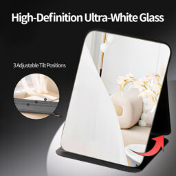 Folding Small Mirror, Suitable for Factory Workers, Students, Dormitories, Women's and Men's Portable Use, Home, Dressing Room, Desktop Stand-Up Makeup Mirror