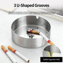 Thickened Durable Stainless Steel Ashtray for Bars and Internet Cafes, Gold Ashtray, Direct Supply from Manufacturer