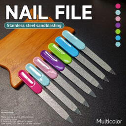 Factory Direct Sale Stainless Steel Nail File, Sandblasted Nail File, Double-Sided Manicure Grinding Tool, Beauty Set Accessories