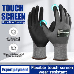 Touchscreen Rubber Foam Work Gloves, Durable and Abrasion-Resistant, Suitable for Autumn and Winter, Thin and Flexible for Men and Women, Ideal for Express Delivery and Handling