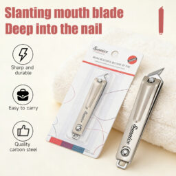 Large Stainless Steel Slanted-Edge Nail Clipper for Manicure and Pedicure