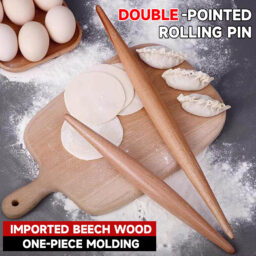 11.81” Double-Pointed Solid Wood Rolling Pin, Double-Tipped Dumpling Wrapper Rolling Pin, Baking Tool, Wholesale