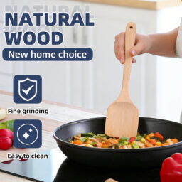 Beechwood Rice Paddle, Wooden Spatula for Non-Stick Pans, Solid Wood Soup Ladle, Cooking Utensils - Popular in Europe