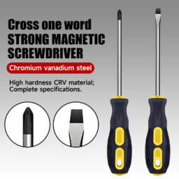 Manufacturer's Massage Handle Screwdriver, Phillips and Slotted, Strong Magnetic, Anti-slip Rubberized Handle, Multi-functional Screwdriver