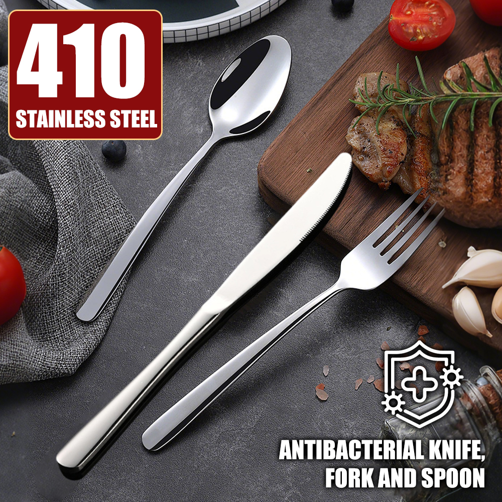 Stainless Steel Elegant Series Western Tableware Set - Heavy-Duty Gift Set with Main Knife, Fork, and Spoon- Hotel Tableware