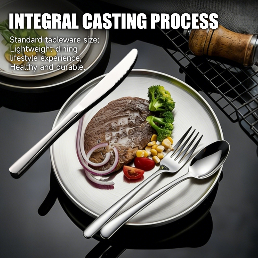 Stainless Steel Elegant Series Western Tableware Set - Heavy-Duty Gift Set with Main Knife, Fork, and Spoon- Hotel Tableware - 图片 4